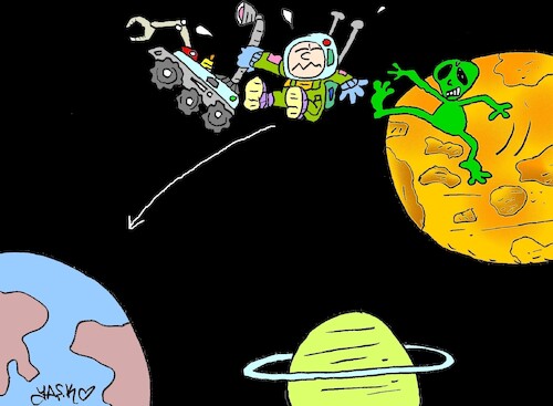 Cartoon: first kick (medium) by yasar kemal turan tagged first,kick