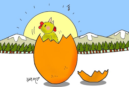 Cartoon: first morning (medium) by yasar kemal turan tagged first,morning