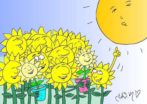 Cartoon: first sun (medium) by yasar kemal turan tagged first,sun