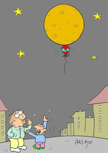 Cartoon: flying balloon (medium) by yasar kemal turan tagged flying,balloon