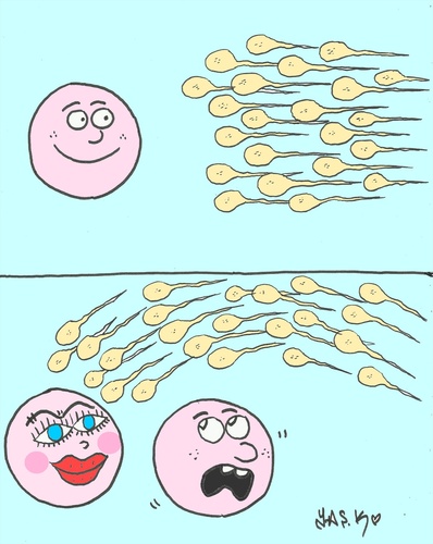 Cartoon: injustice-discrimination (medium) by yasar kemal turan tagged fertilize,love,fancy,egg,sperm,injustice