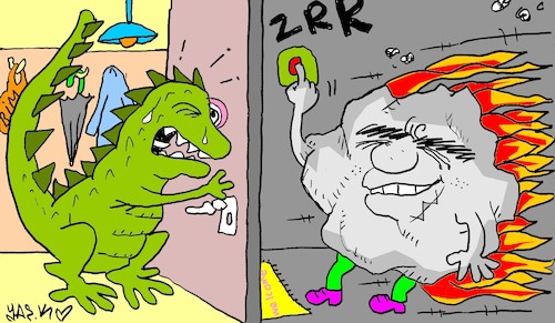 Cartoon: intruder (medium) by yasar kemal turan tagged intruder