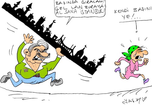 Cartoon: Istanbul Statement (medium) by yasar kemal turan tagged istanbul,statement