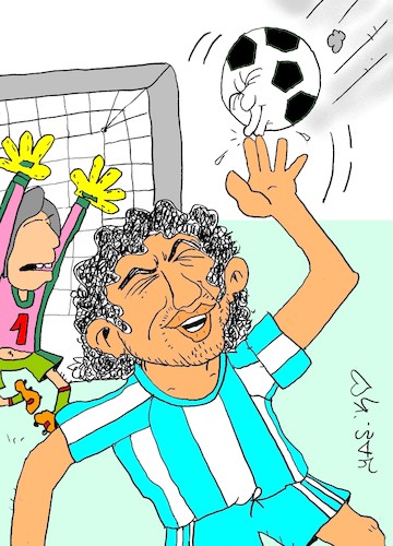 Cartoon: Maradona (medium) by yasar kemal turan tagged maradona