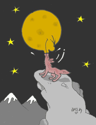 Cartoon: night kiss (medium) by yasar kemal turan tagged night,kiss