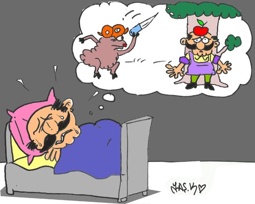 Cartoon: nightmare (medium) by yasar kemal turan tagged nightmare