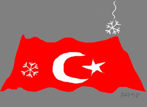 Cartoon: our soldiers froze (medium) by yasar kemal turan tagged our,soldiers,froze