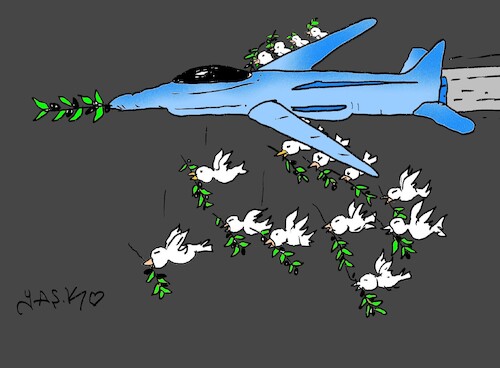 Cartoon: peace green (medium) by yasar kemal turan tagged peace,green