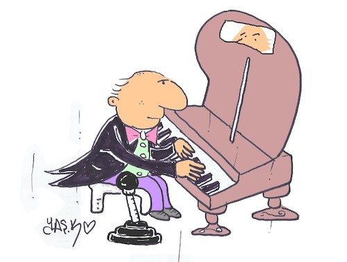 Cartoon: piano (medium) by yasar kemal turan tagged piano