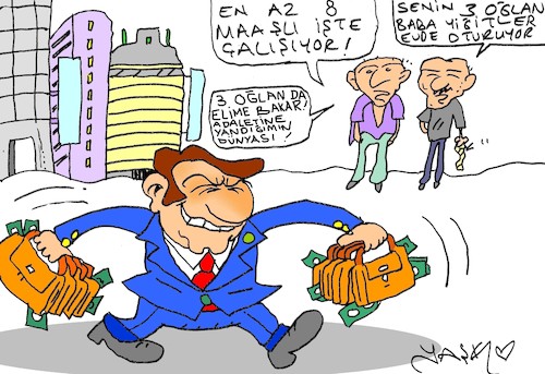 Cartoon: poverty and unemployment (medium) by yasar kemal turan tagged poverty,and,unemployment