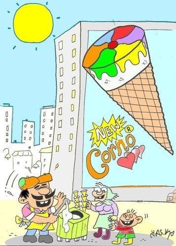 Cartoon: M A H M U T T O (medium) by yasar kemal turan tagged maras,kahraman,mahmutto,cream,ice,real