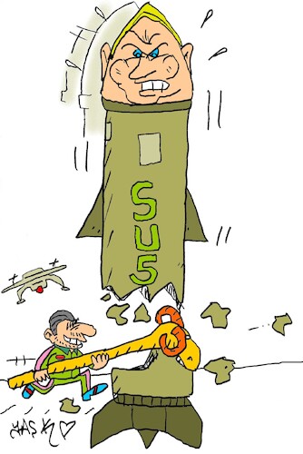 Cartoon: Russian collapse (medium) by yasar kemal turan tagged russian,collapse