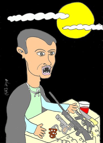 Cartoon: statement (medium) by yasar kemal turan tagged drinker,blood,vanpir,esad,besar,statement