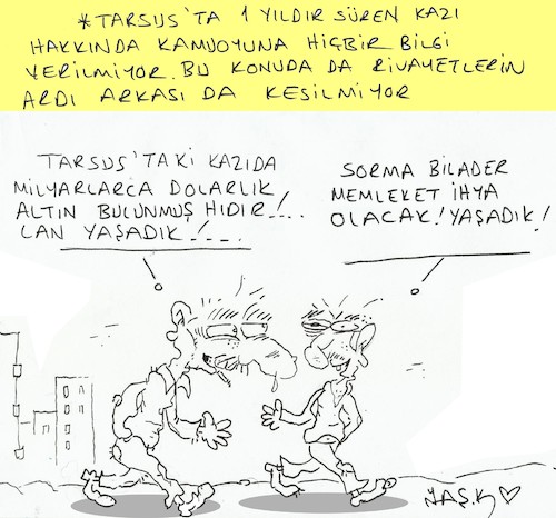 Cartoon: Tarsus excavation (medium) by yasar kemal turan tagged tarsus,excavation