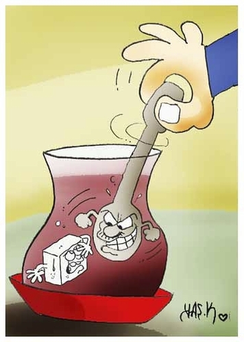 Cartoon: teaspoon (medium) by yasar kemal turan tagged teaspoon
