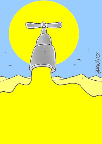 Cartoon: thermonuclear fountain (medium) by yasar kemal turan tagged thermonuclear,fountain