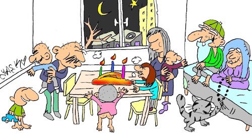 Cartoon: thin lives (medium) by yasar kemal turan tagged thin,lives