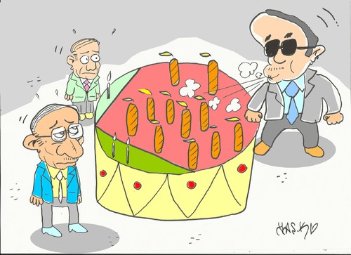 Cartoon: turkey election (medium) by yasar kemal turan tagged speech,erdogan,klctaroglu,election,turkey