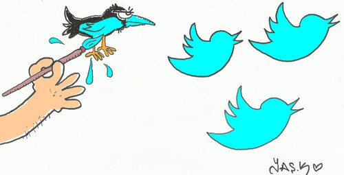 Cartoon: twitter (medium) by yasar kemal turan tagged twitter