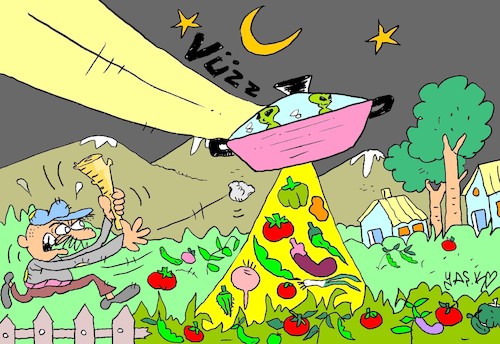 Cartoon: vegetable visit (medium) by yasar kemal turan tagged vegetable,visit