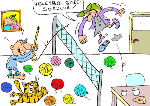 Cartoon: voleybol (medium) by yasar kemal turan tagged voleybol