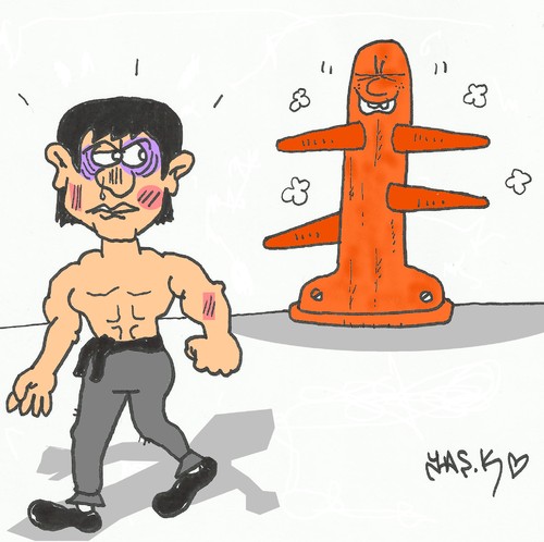 Cartoon: Wing Chun (medium) by yasar kemal turan tagged wing,chun
