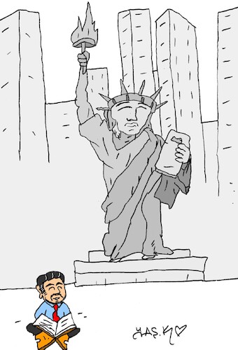 Cartoon: Zohran Mamdani (medium) by yasar kemal turan tagged zohran,mamdani