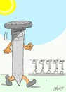 Cartoon: concrete nail commander (small) by yasar kemal turan tagged concrete,nail,soldier,commander,hi