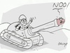 Cartoon: disobedient (small) by yasar kemal turan tagged disobedient,war,love,peace,tank,bomb