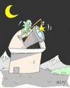 Cartoon: largest observation (small) by yasar kemal turan tagged largest,observation,star,telescope,ufo,alien