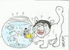 Cartoon: obama and laden (small) by yasar kemal turan tagged bin laden obama cat fish aquarium osama barak