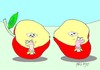 Cartoon: offended (small) by yasar kemal turan tagged offended,worm,apple,make,peace,love