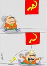 Cartoon: red flag (small) by yasar kemal turan tagged red flag sickle hammer politician funny