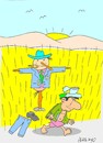 Cartoon: separation-rich (small) by yasar kemal turan tagged separation,scarecrow,rich