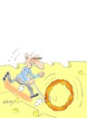 Cartoon: simit and cheddar cheese (small) by yasar kemal turan tagged simit,and,cheddar,cheese