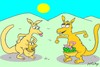 Cartoon: surprise (small) by yasar kemal turan tagged surprise,kangaroo,love,gift