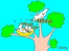 Cartoon: trained pigeons (small) by yasar kemal turan tagged trained pigeons peace olive branch love