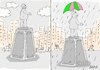 Cartoon: tuneks (small) by yasar kemal turan tagged rain umbrella sculpture love