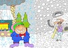 Cartoon: two snow (small) by yasar kemal turan tagged two,snow