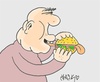 Cartoon: voracious (small) by yasar kemal turan tagged voracious,hamburger,language,fesbuk