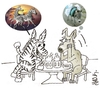 Cartoon: zebra and donkey (small) by yasar kemal turan tagged zebra and donkey