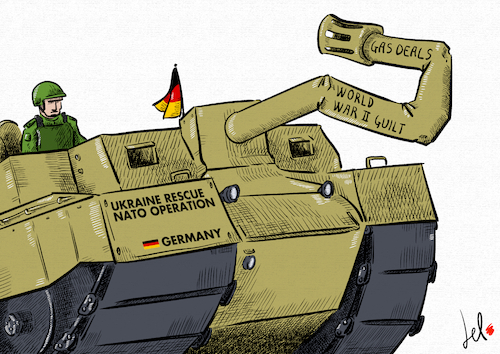Cartoon: Arduous committment (medium) by Emanuele Del Rosso tagged germany,usa,nato,ukraine,russia,gas,germany,usa,nato,ukraine,russia,gas