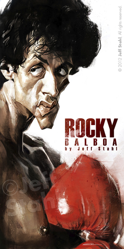 Cartoon: ROCKY (medium) by Jeff Stahl tagged italian,stahl,jeff,caricature,dream,american,fighter,sports,champion,boxing,boxer,stallone,sylvester,balboa,rocky