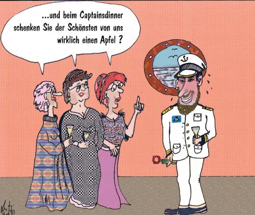 Cartoon: captainsdinner (medium) by Lutz-i tagged schiffsreise,einsame,herzen