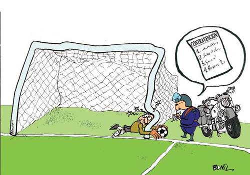 Cartoon: Football foul (medium) by BONIL tagged football,sports,world