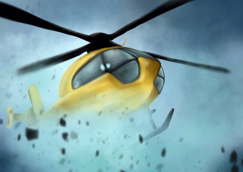 Cartoon: Mission (medium) by alesza tagged helicopter,snow,mission,digital,art