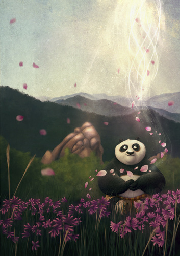 Cartoon: Recreation - Kung Fu Panda (medium) by alesza tagged drawing,painting,digital,movie,art,fan,break,take,panda,fu,kung,recreation
