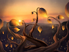 Cartoon: Dusk (small) by alesza tagged digital painting dusk sunset nature landscape floral fantasy plants flowers illustration drawing