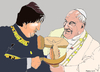Cartoon: Bolivarian Pope (small) by Fusca tagged pope,bolivarian,dictatorships,america,cuba,bolivia,argentina,brazil,venezuela