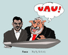 Cartoon: Lula helping Ahmadinejad (small) by Fusca tagged authoritarism,terrorism,dictatorships